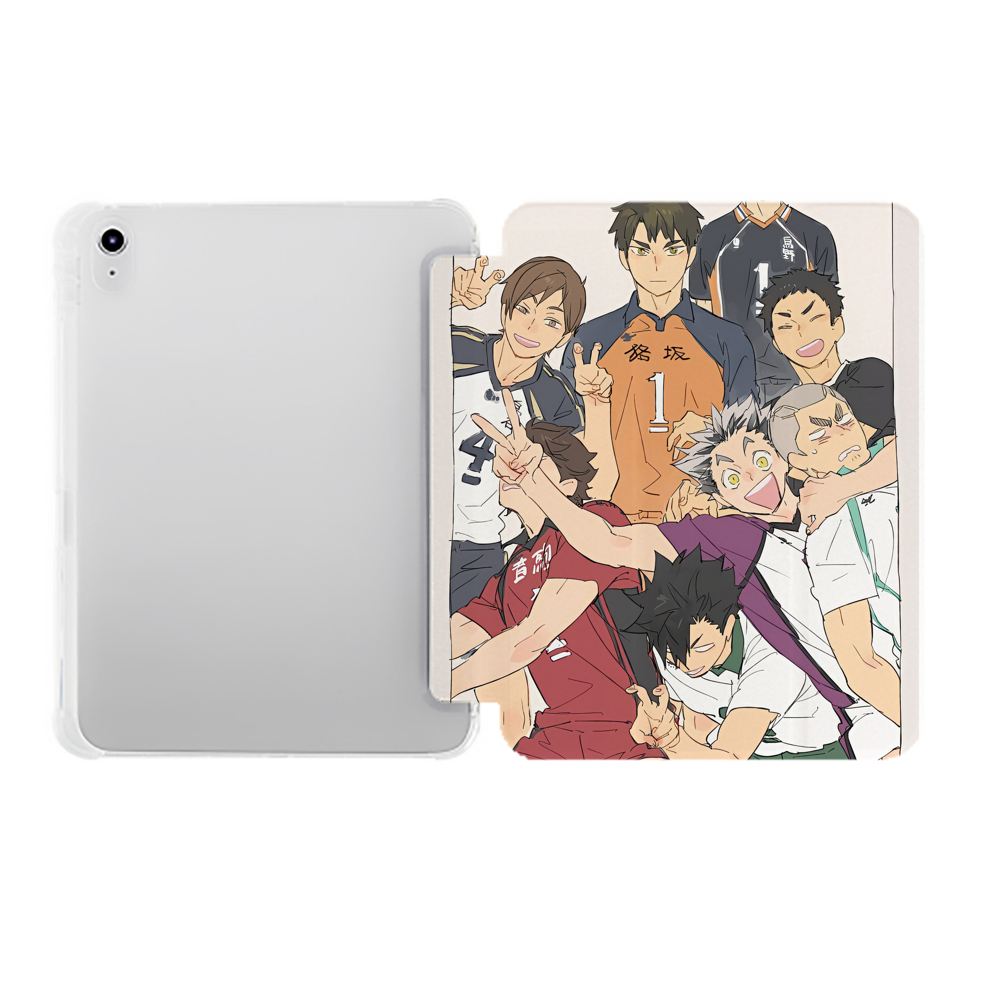 （画像用） ハイキュー!! Haikyu!! IPad ケース ペン収納付き 三つ折りスタンド PUレザー×シリコン 対応機種9.5/10.5/10.9インチ